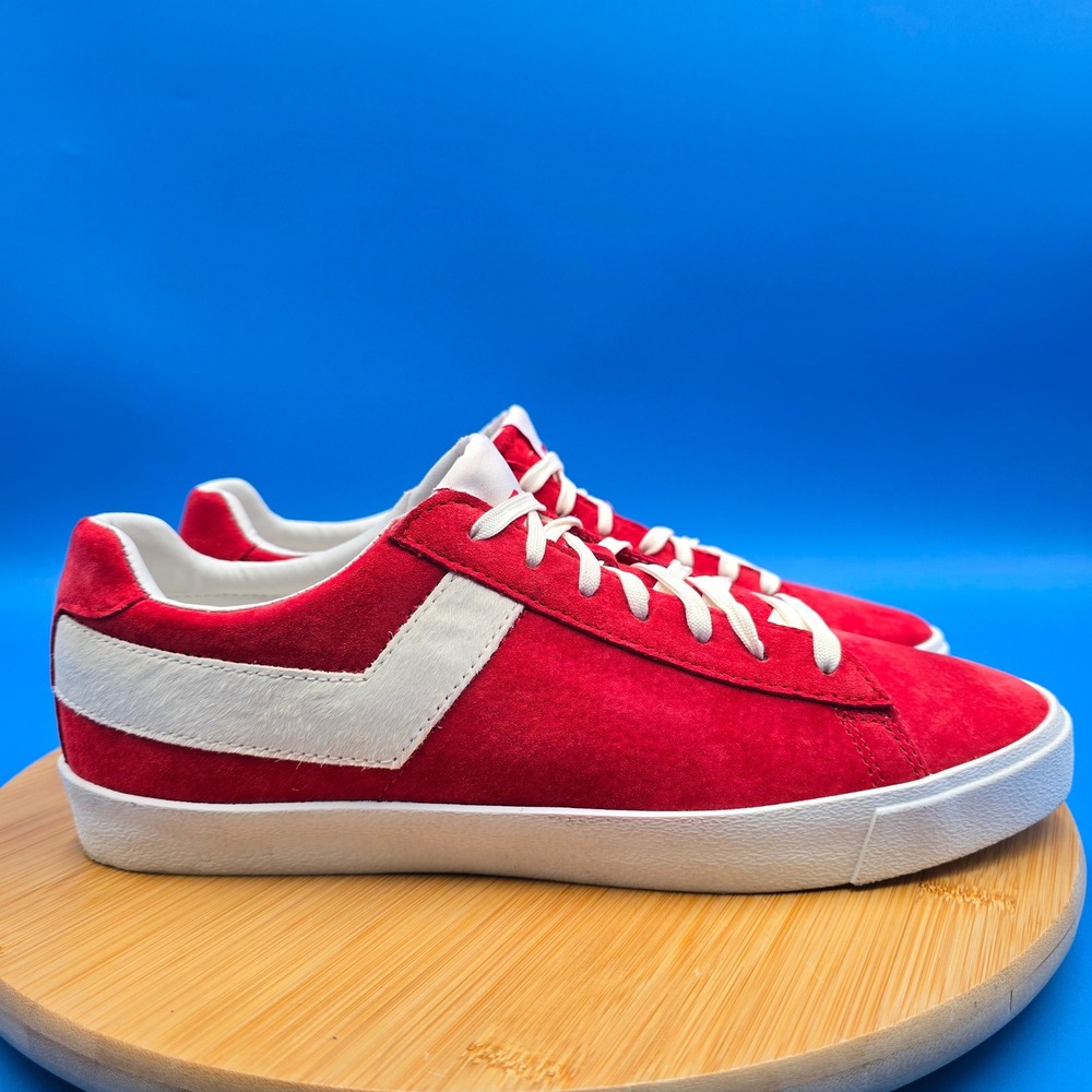 PONY Joey Bada$$ Pro Era Mens 10 Red Suede Pony Hair Low Sneakers 41047101R